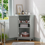 Grey Triangle Corner Bathroom Cabinet