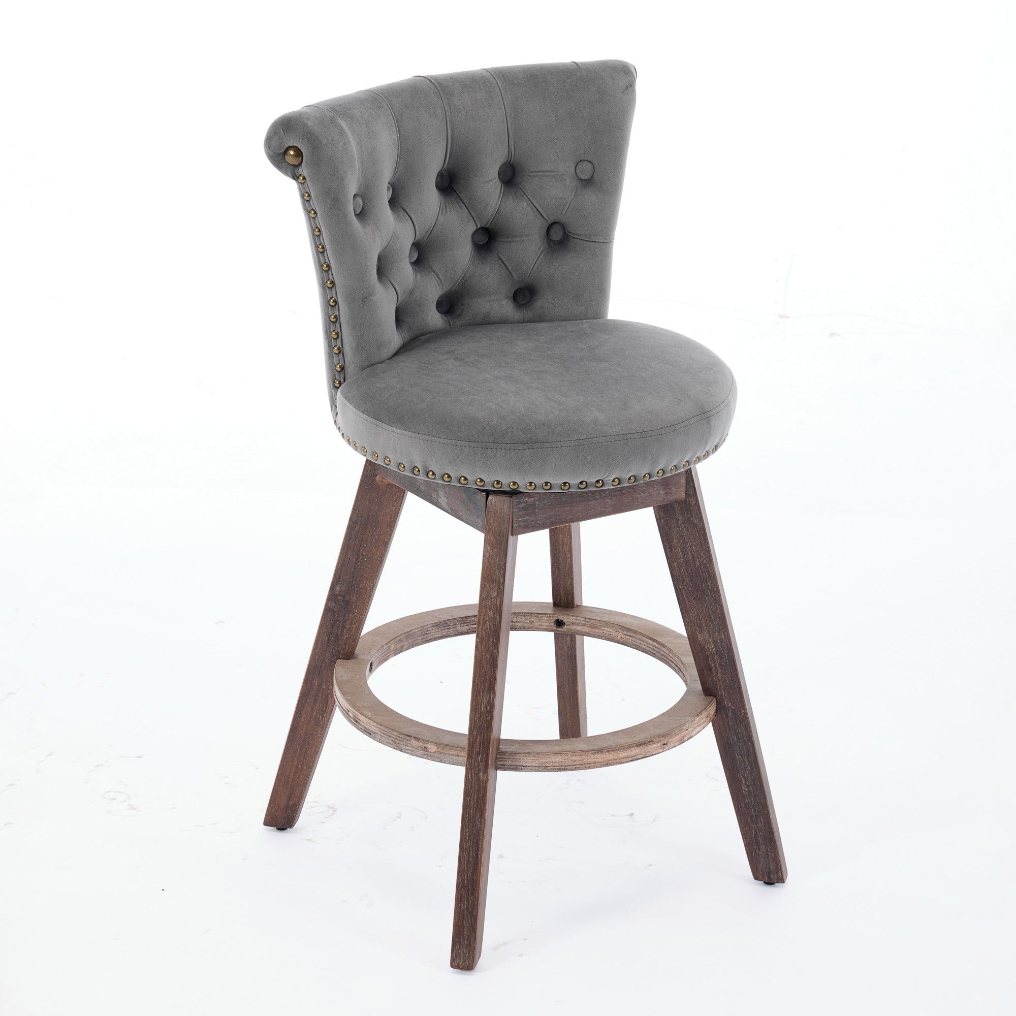 26" Counter Height Bar Stools Set of 2, 360° Swivel Stools
