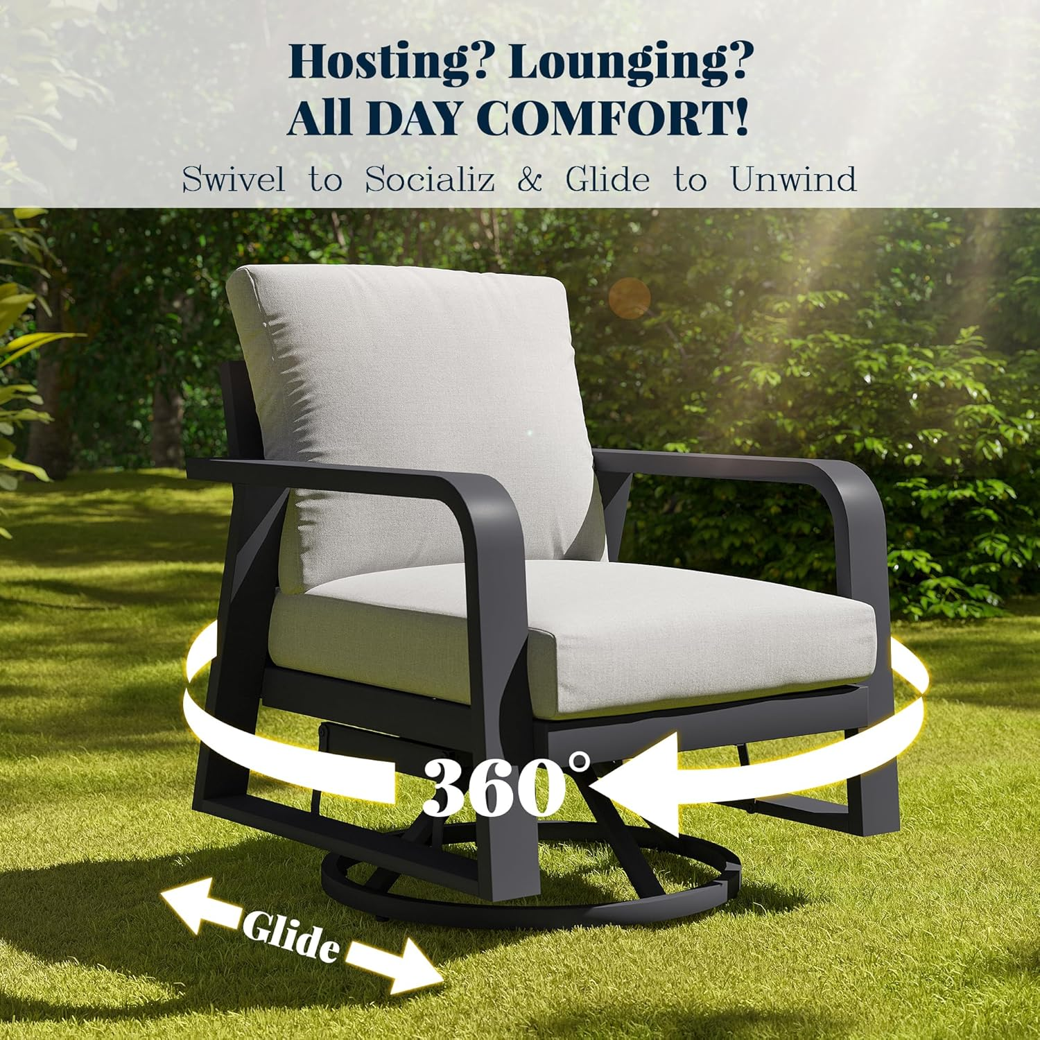 FR Two Swivel Chairs + One Side Table