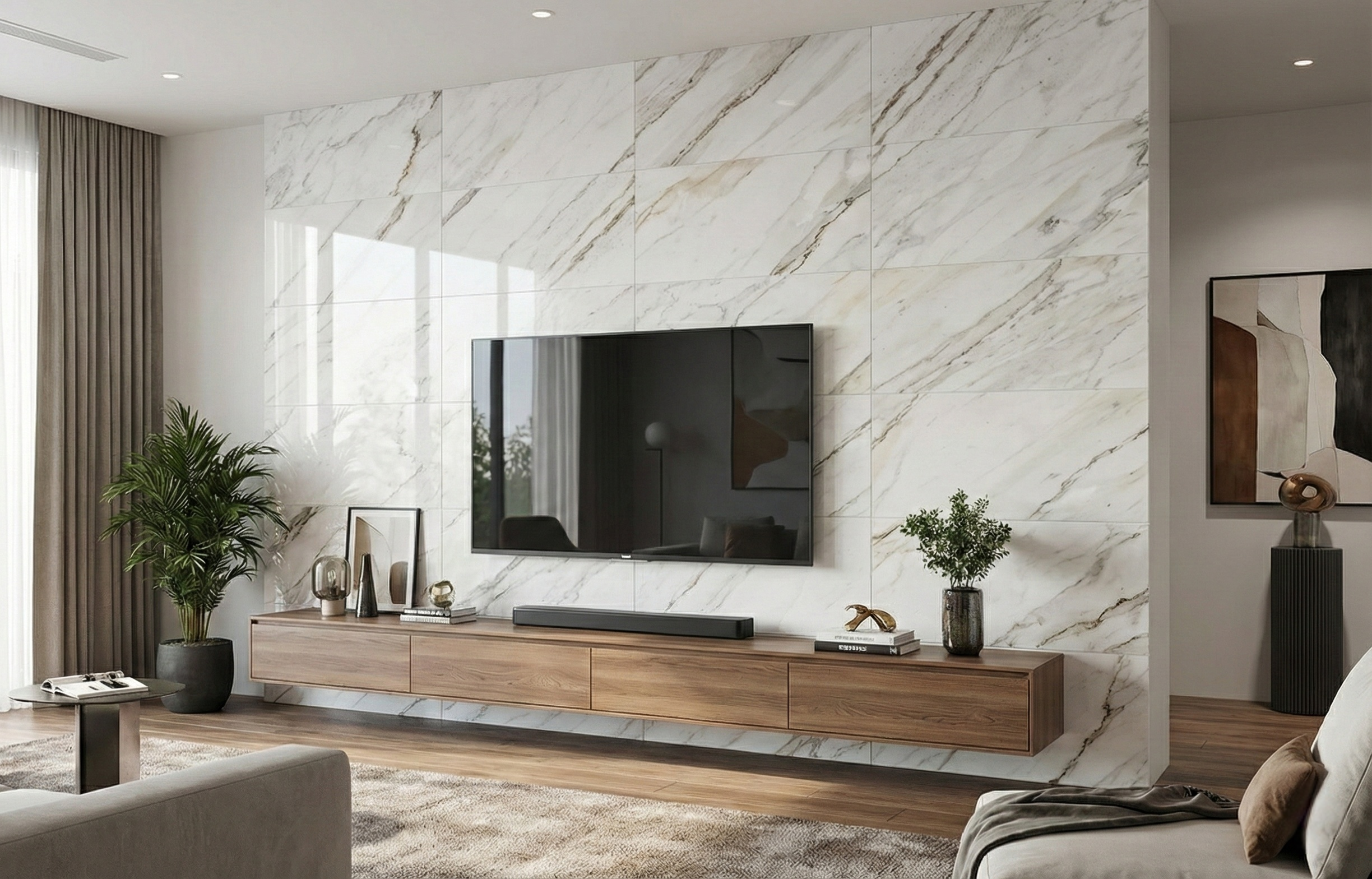 12x24 White Polished Marble Tile