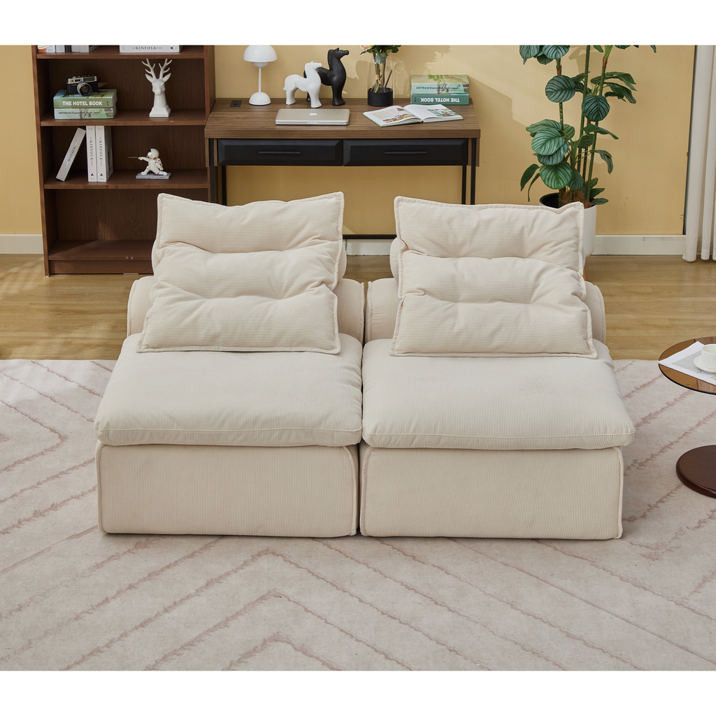 Modular Sofa with Soft Corduroy Fabric