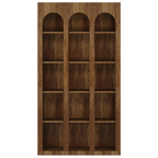 70.87" 5-Tier Rustic Brown Farmhouse Arched Bookcase