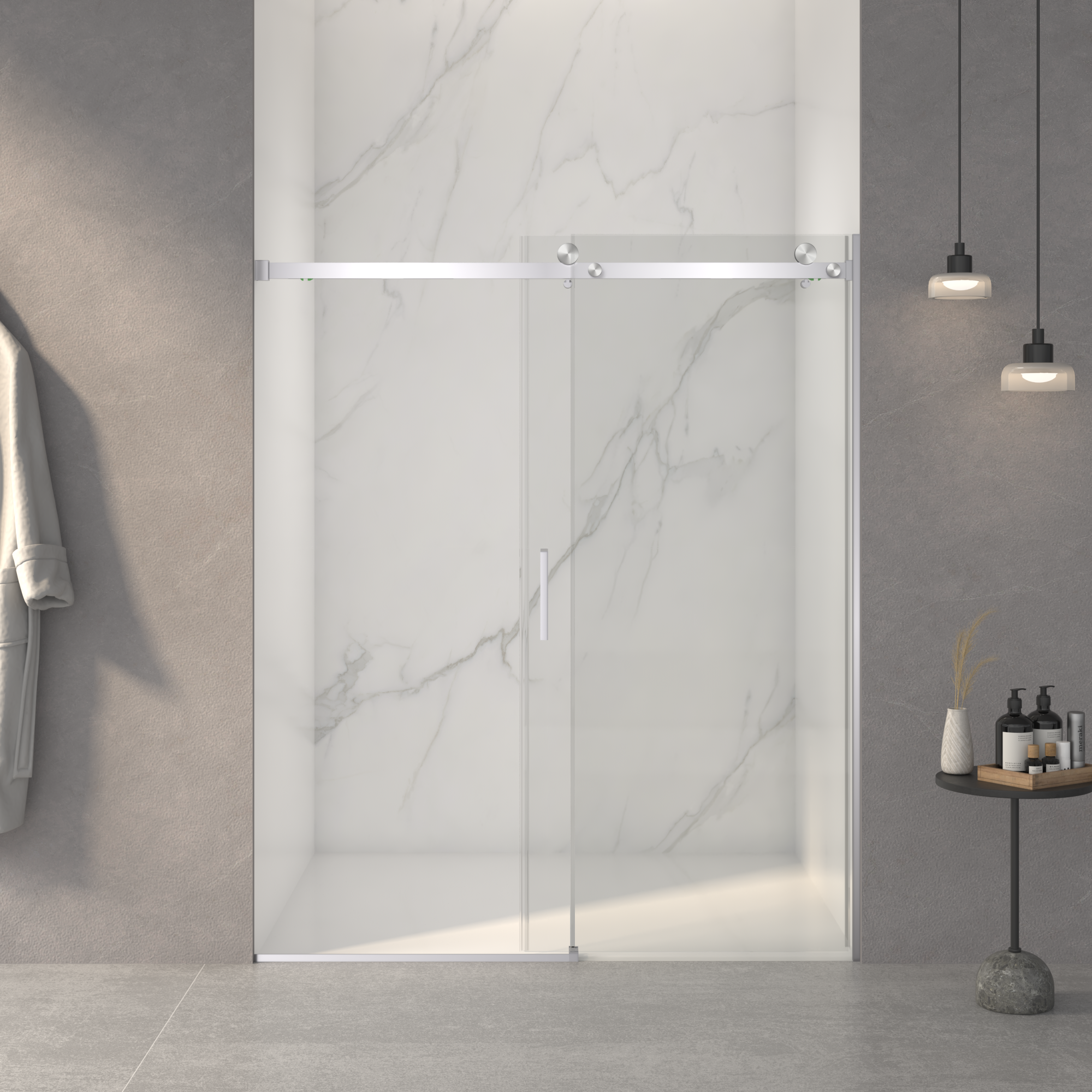Frameless Sliding Shower Door 56-60"W x 72"H