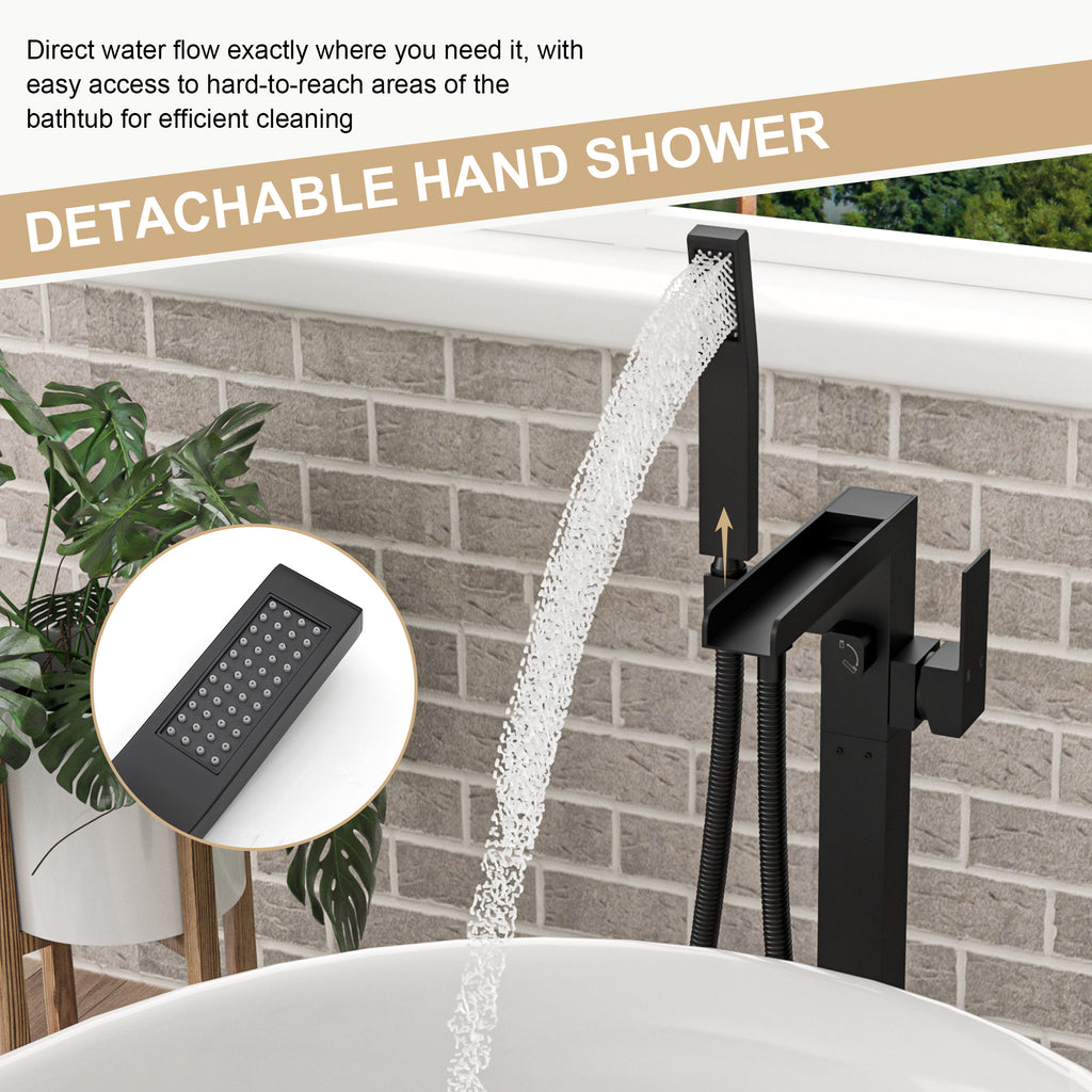 Freestanding Bathtub Faucet Waterfall Tub Filler Matte