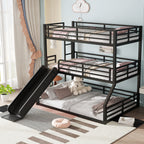 Metal Triple Bunk Bed with Slide