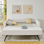 Full Size Daybed with Trundle Upholstered Sofa Bed