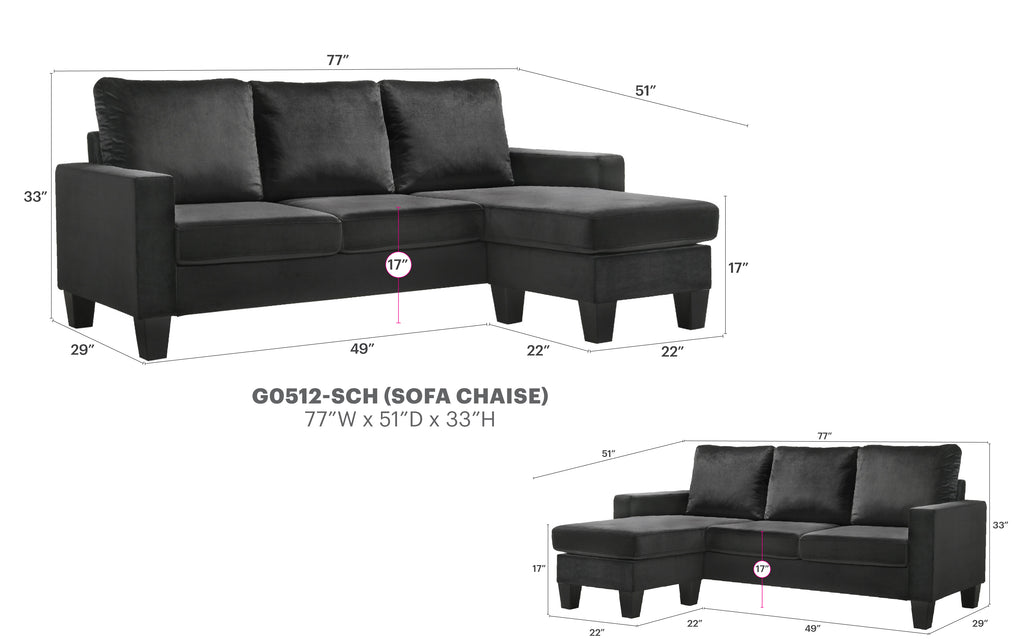 Jessica G0512-SCH Sofa Chaise