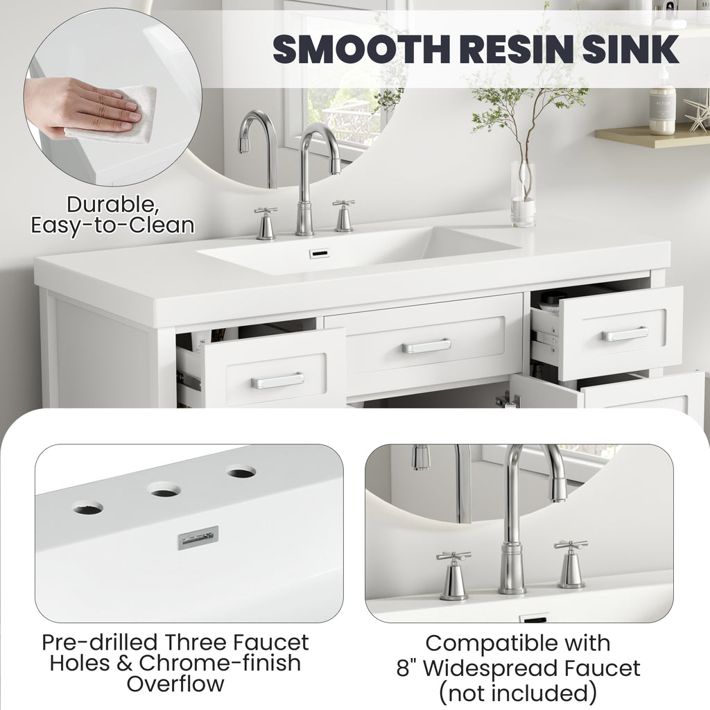 48" Resin Basin for Bathroom Vanity