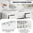 48" Resin Basin for Bathroom Vanity