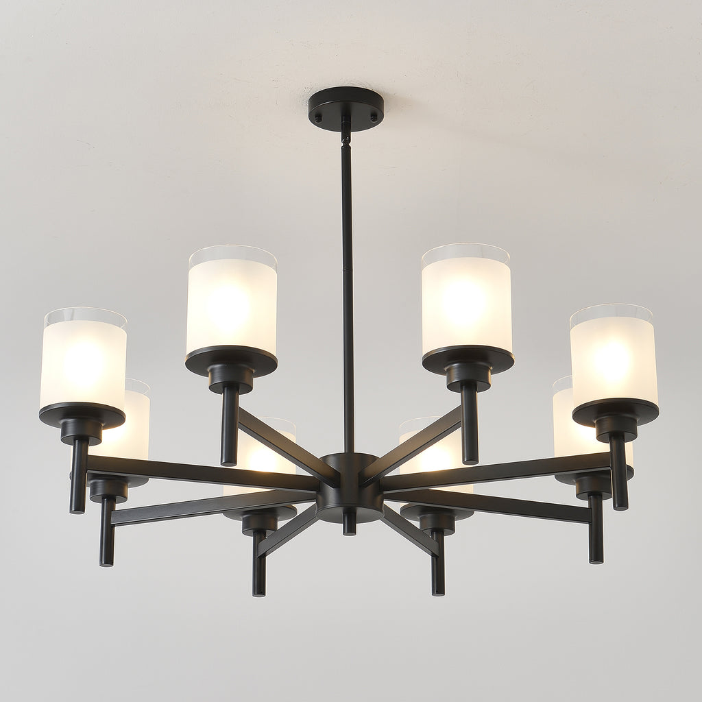 8-Light Frosted Glass Farmhouse Chandelier
