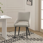 Tremont Metal Vegan Leather Dining Chair in Stone