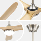 60 Inch Smart Ceiling Fan with Light Dimmable LED