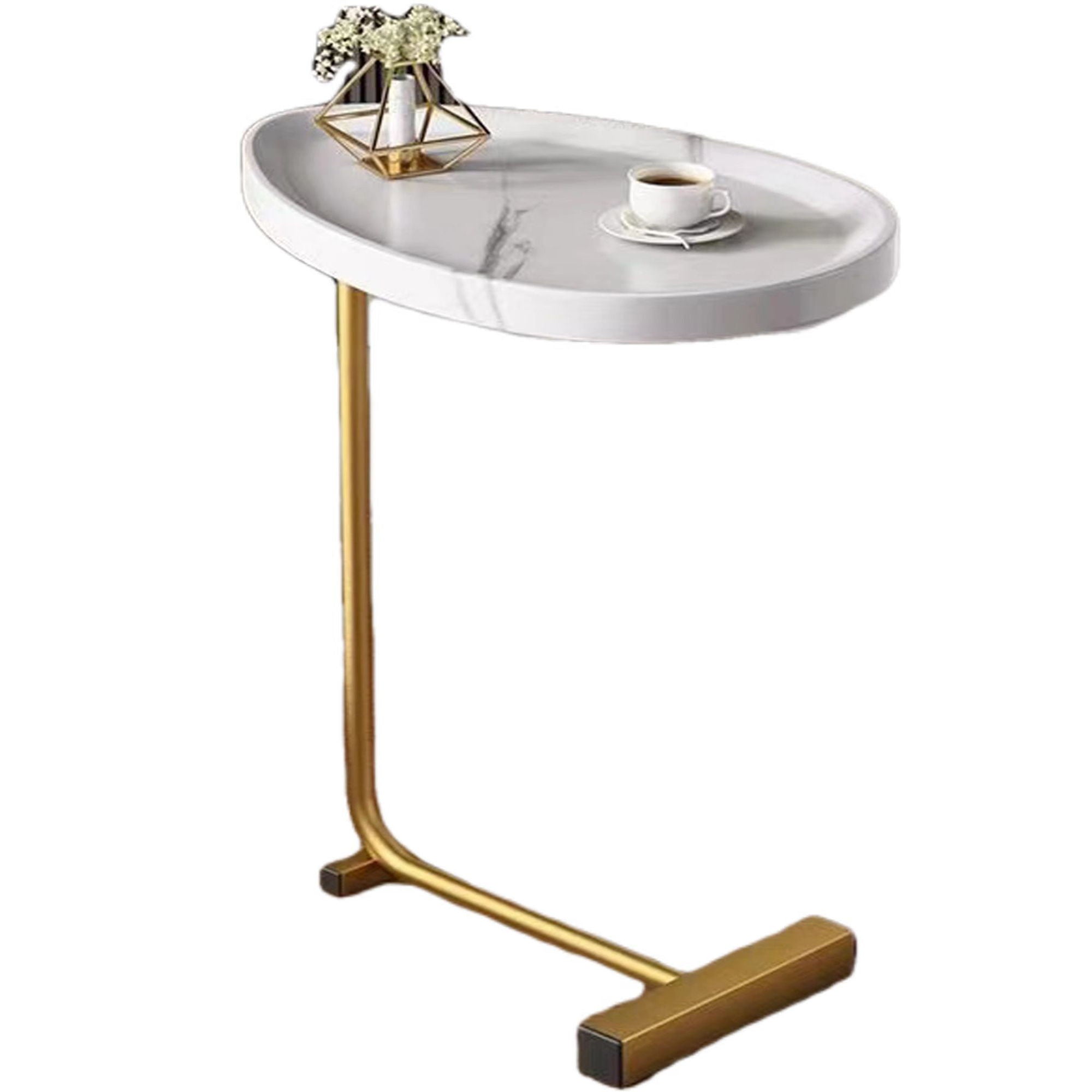 C-Shaped Side Table for Sofa and Bedroom