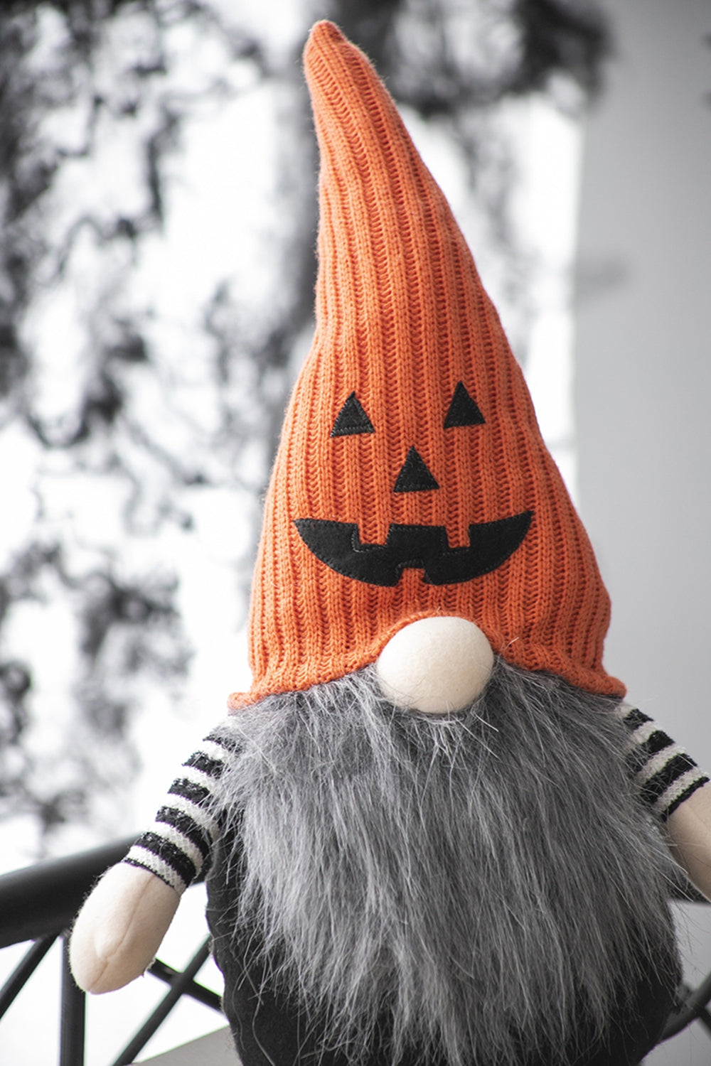 Fabric Sitting Gnome with Beard for Halloween