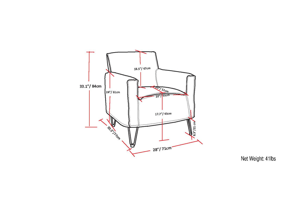 Warren Accent Chair with Hairpin Legs