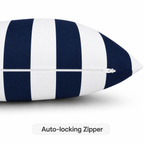 2 Pack Outdoor Pillow Covers - Navy Blue/White Striped