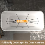 67" Rectangle Linear Acrylic Massage Whirlpool Bathtub