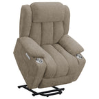 Beca Camel Upholstered Power Lift Recliner