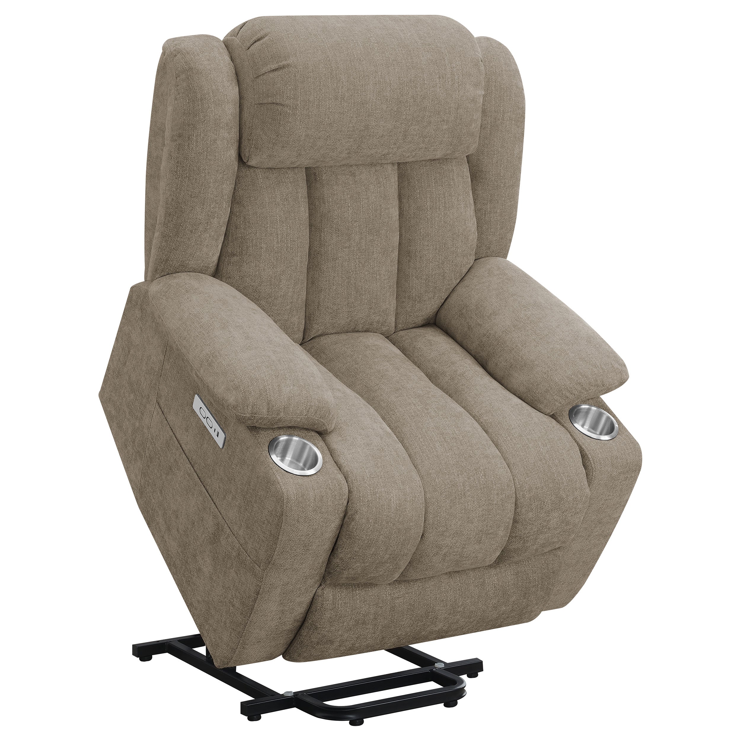 Beca Camel Upholstered Power Lift Recliner
