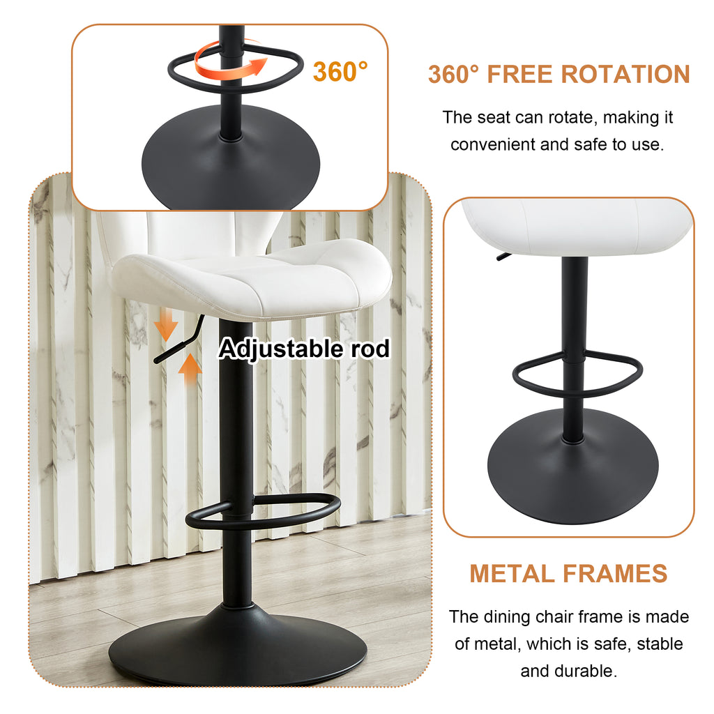 Set of 2 Height Adjustable Bar Stools