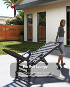 Patio Lounge Chair Outdoor, HDPE Chaise Lounge