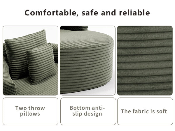 Round Sofa Bed with Memory Foam Sectional Couches
