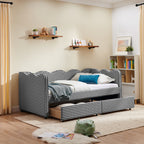 Twin Size Cozy Gingham Daybed with Two Storage Drawers