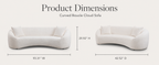 93.31" Minimalist Curved Sofa, 3 Seater