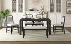 TREXM Vintage Extendable Dining Table Set for 4-6