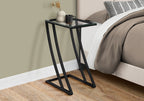 C-shaped Accent Table with Tempered Glass Top