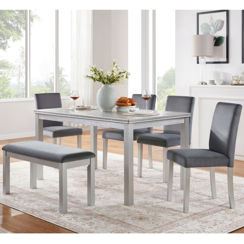 6 Piece Wooden Dining Table Set