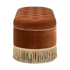 Melinda 48.5" Oval Tufted Bullion Fringe Storage Bench