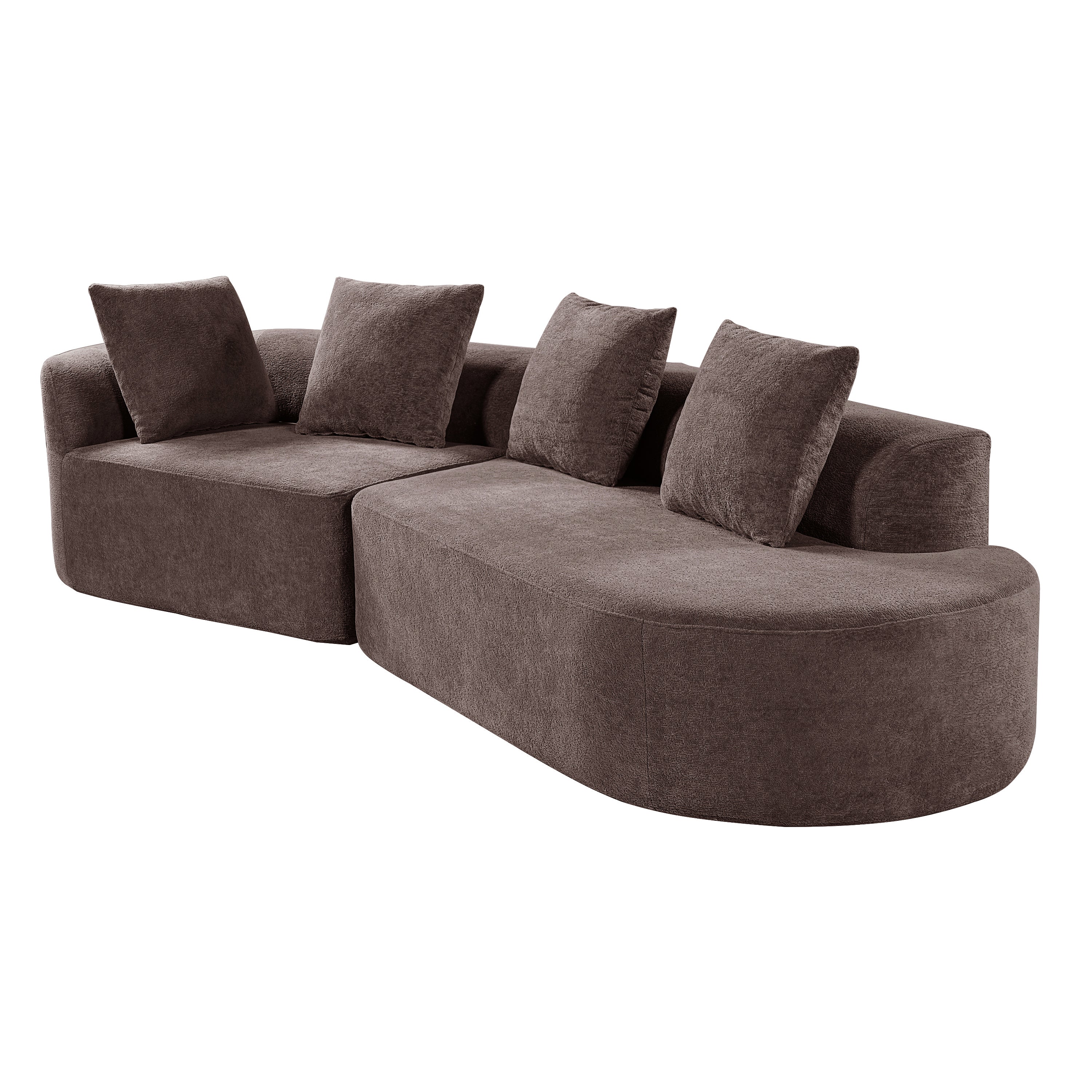 116" Modern Curved Sectional Sofa with Chaise Lounge
