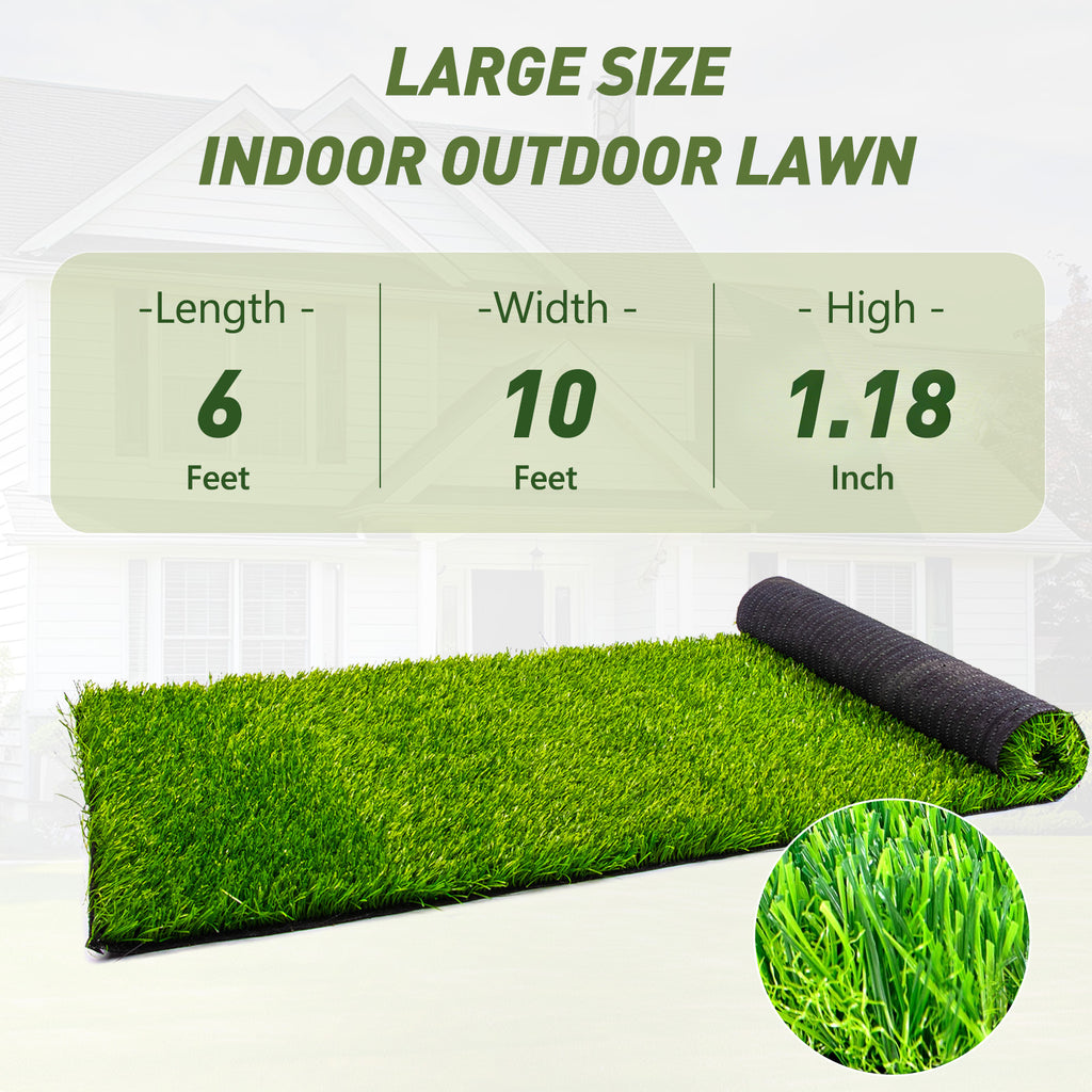 Realistic Deluxe Artificial Grass Synthetic Thick Lawn Turf Carpet