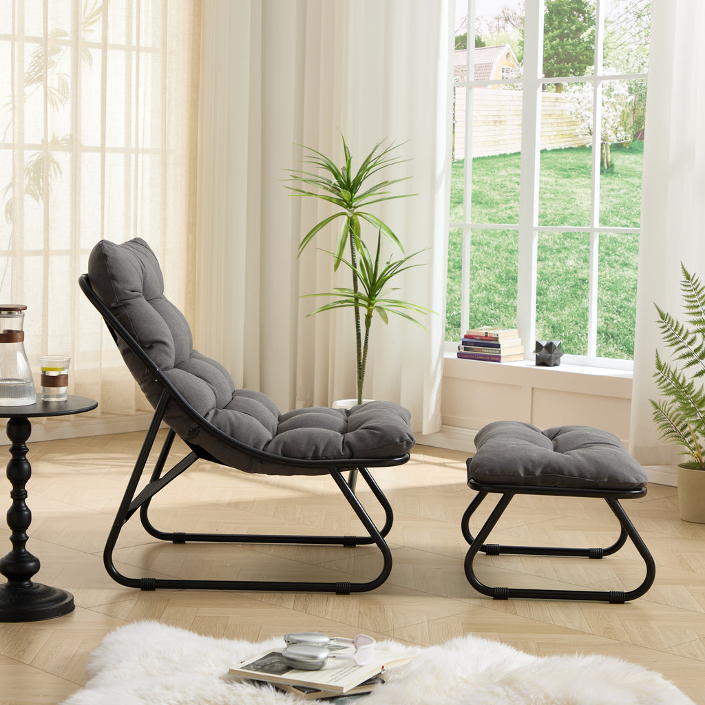 Patio Outdoor Lounge Chair with Ottoman