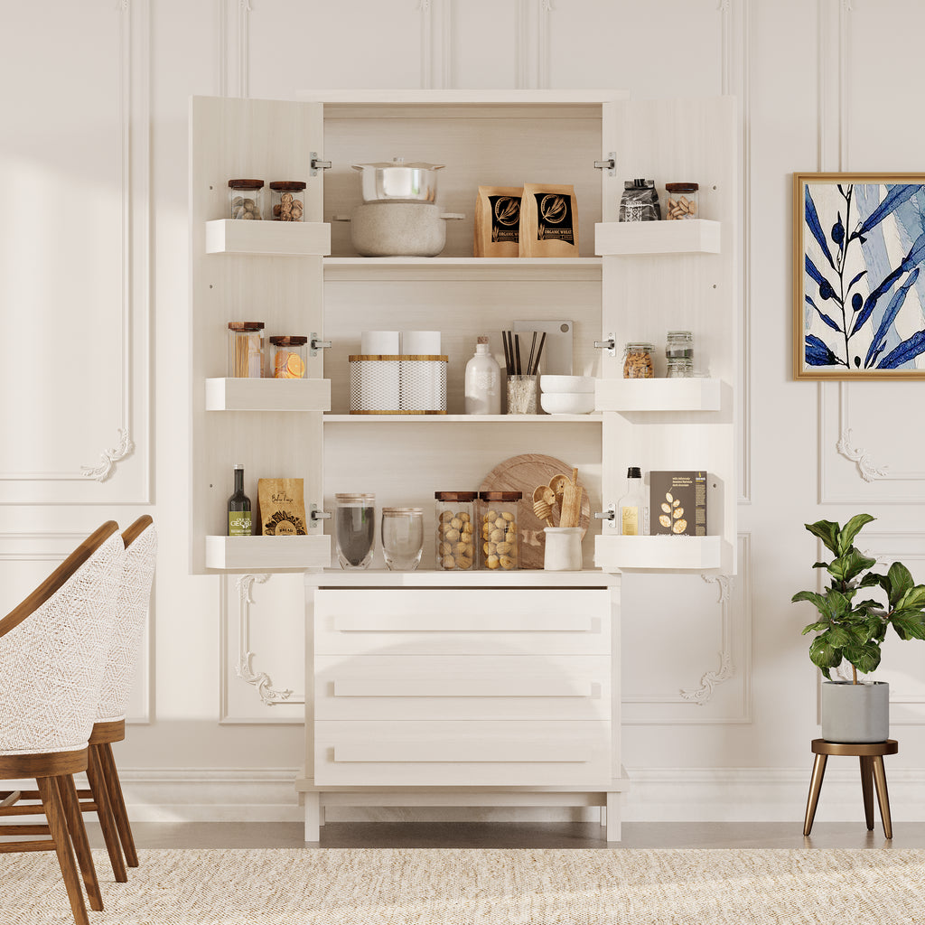 70" Kitchen Pantry Cabinet with 2 Cabinet Shelves