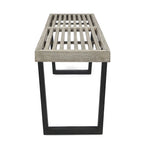 Metal/Solid Wood Outdoor Bench