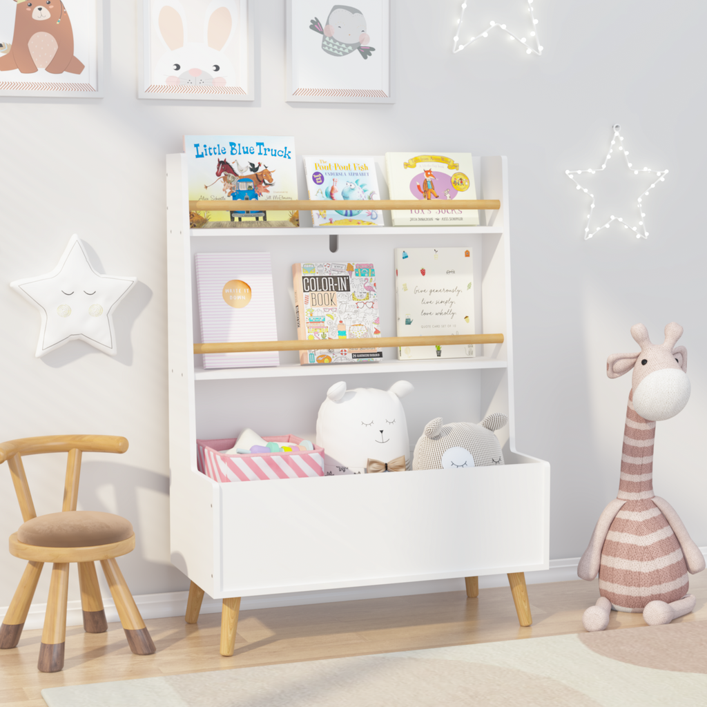 Kids Bookshelf and Toy Storage Cabinet