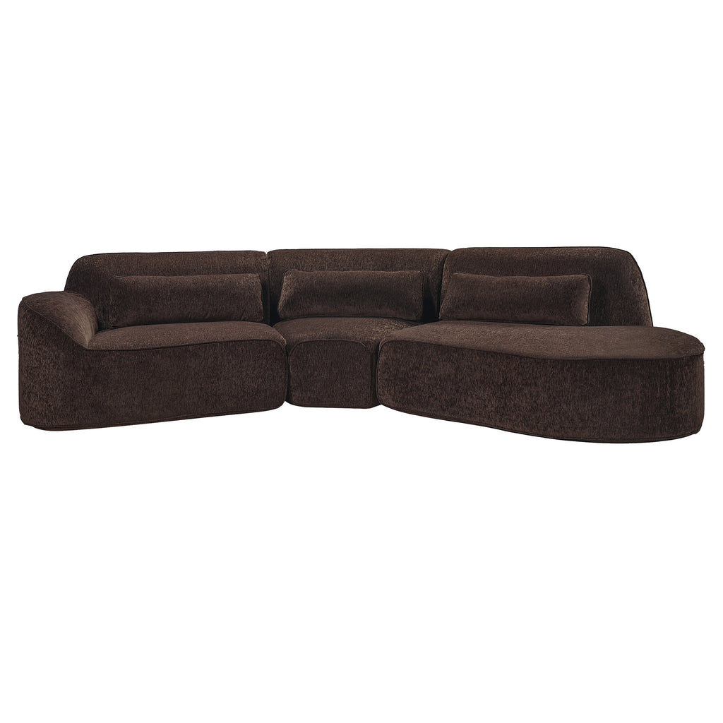 123" Modern Curved Sectional Sofa with Chaise Lounge