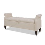 Jacqueline 57.5" Tufted Roll Arm Storage Bench, Sky Neutral