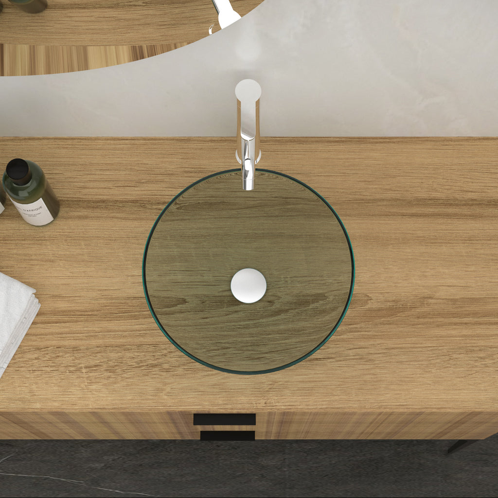 Bathroom Artistic Tempered Glass Vessel Sink