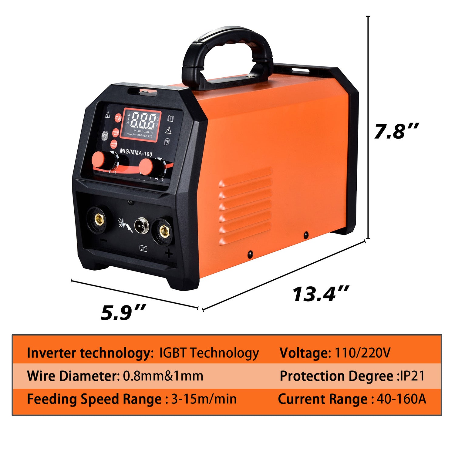 MMA MIG 160A Welder, 4 in 1 Portable Inverter Welding Machine