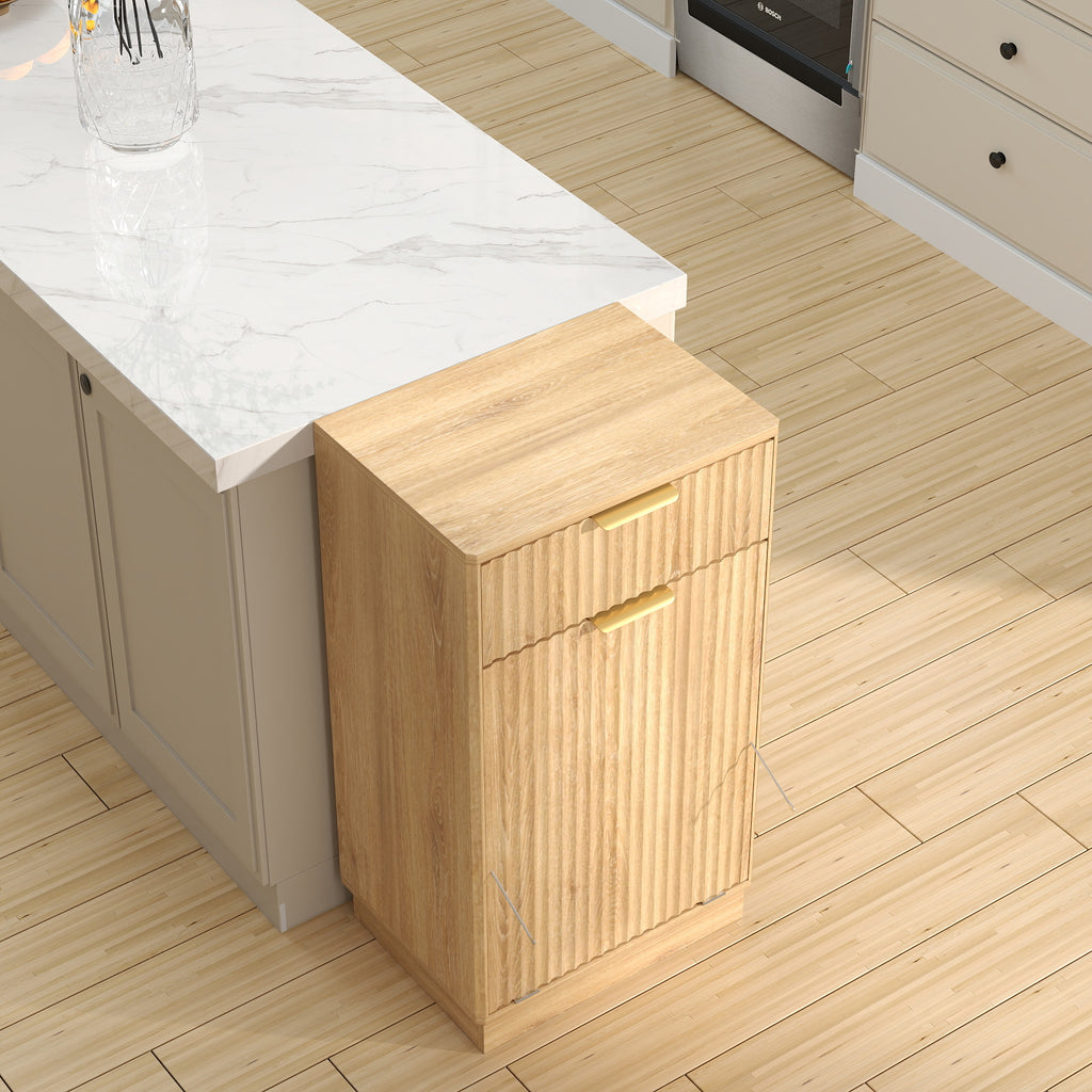 10-Gallon Woodgrain Tilt-Out Trash Can Cabinet