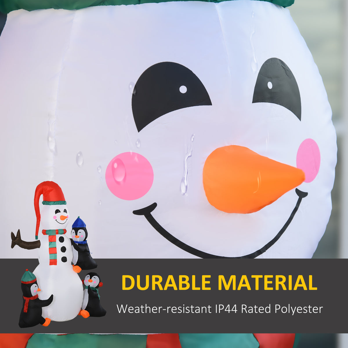 HOMCOM 6' Christmas Inflatables Snowman with Penguins