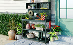 TOPMAX 65" Large Wooden Farmhouse Rustic Outdoor Potting Bench