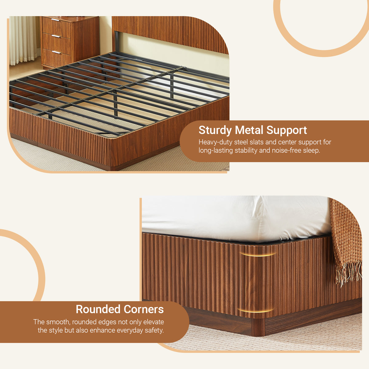 King Size Bed Frame With LED Lights