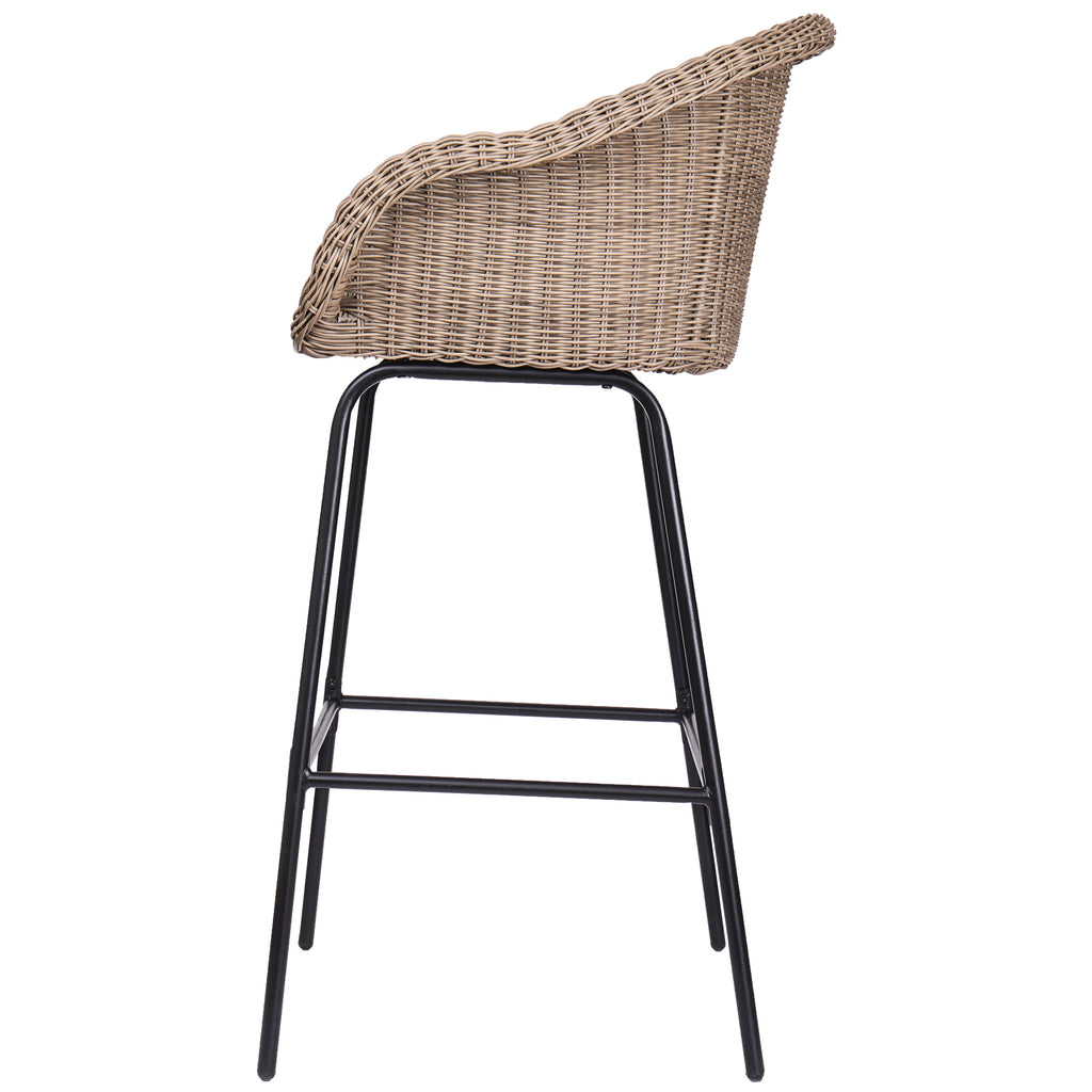 Ladd Outdoor Metal Wicker Barstool