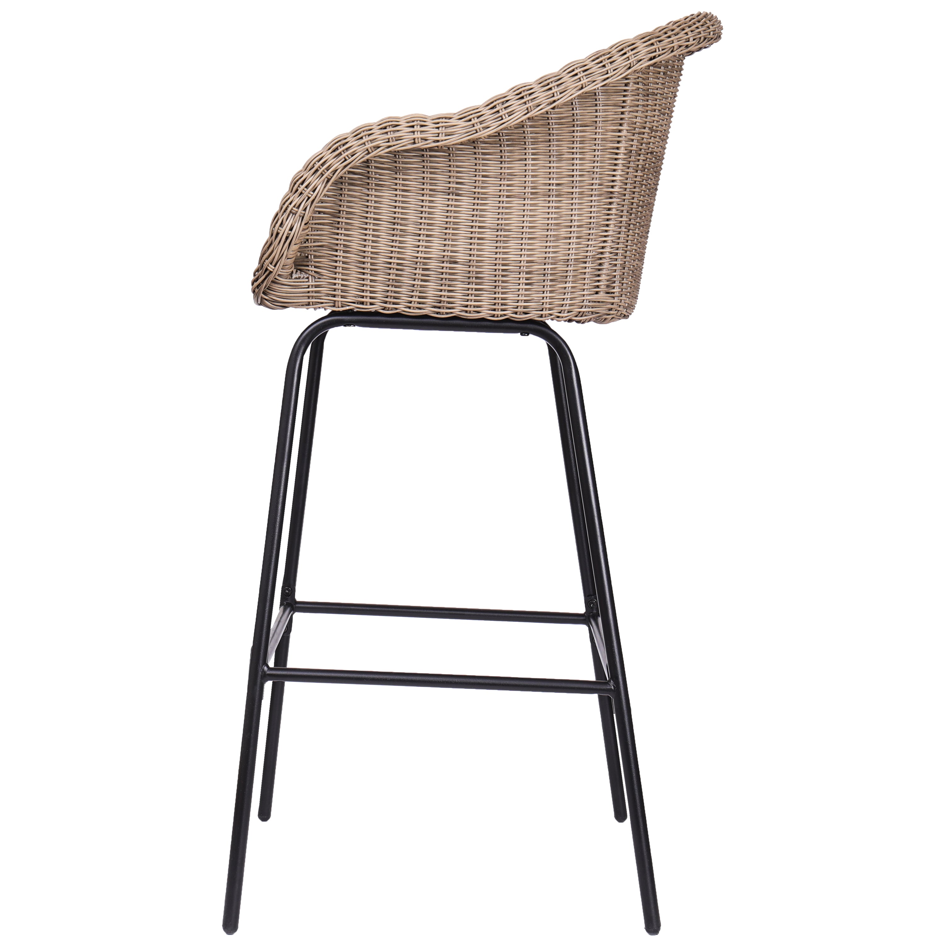 Ladd Outdoor Metal Wicker Barstool