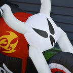 HOMCOM 6' Halloween Inflatable Ghost Biker Decoration
