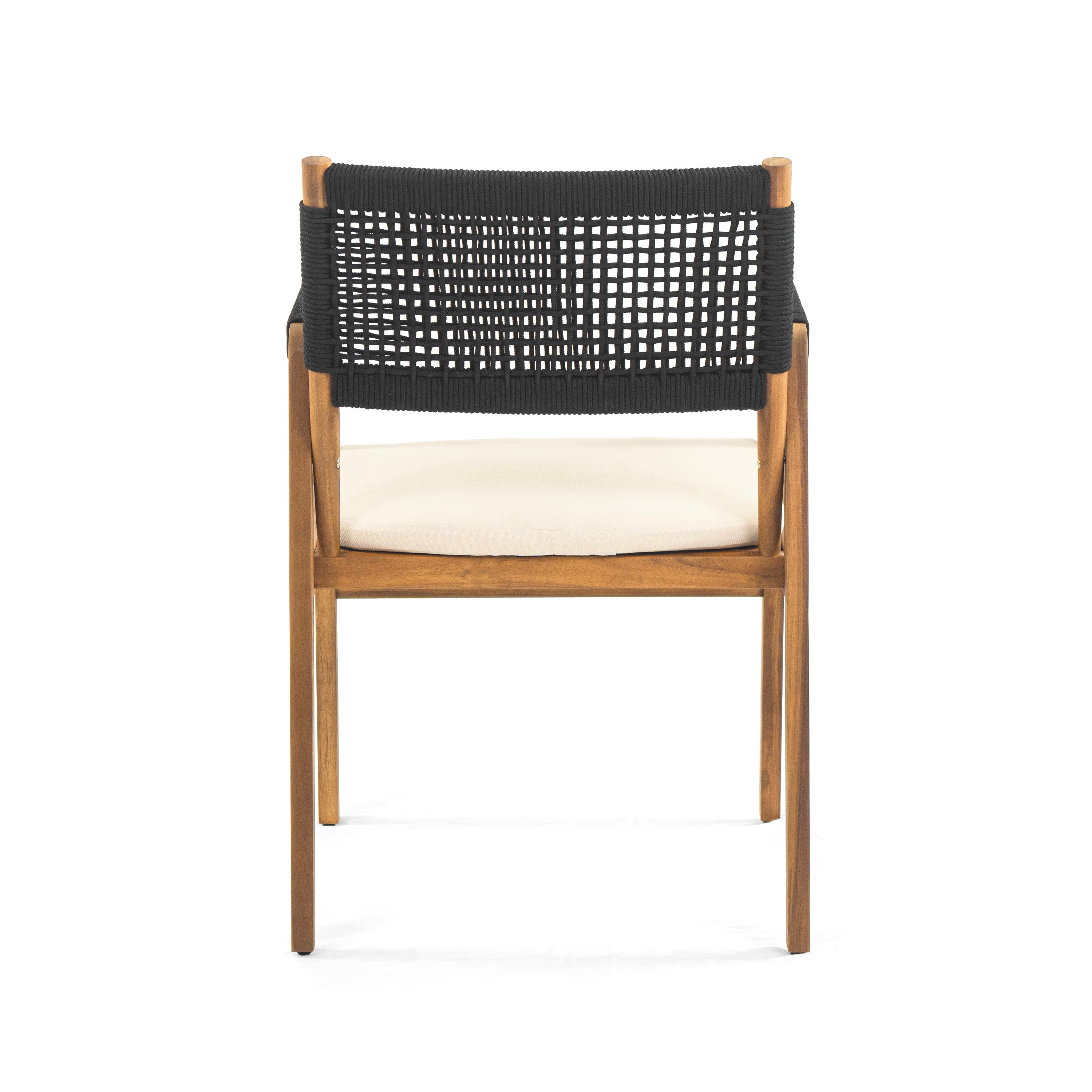 Outdoor 7 Pieces Patio Slat Design Acacia Upholstered Dining Set